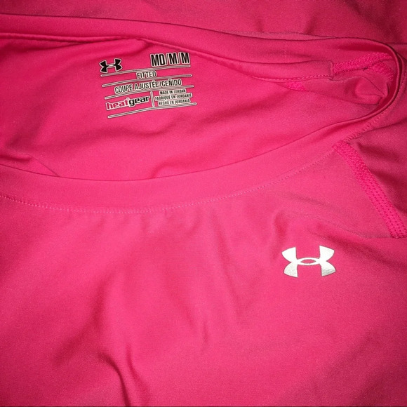 Under Armour medium pink fitted heat-gear gym top - Picture 7 of 7